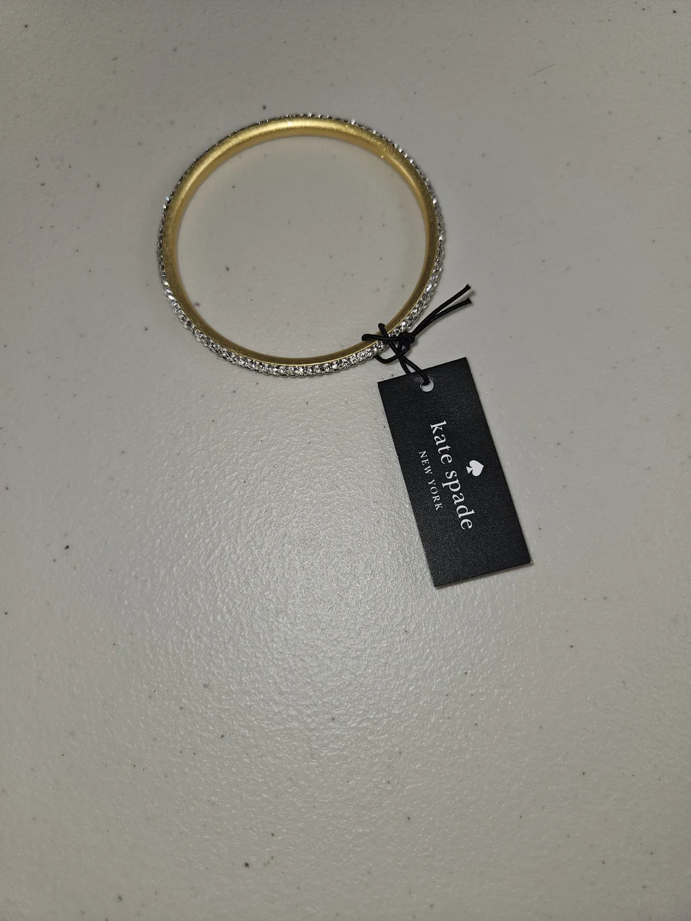 NWT kate spade gold and clear crystal pavé bangle bracelet